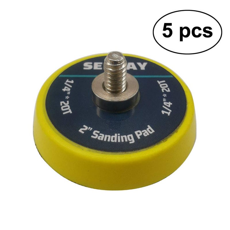SENRAY 5Pcs 2-Inch Dual-Action Hook & Loop Backing Plate for Sanders and Polishers, 1/4"-20 Thread | 15,000 RPM - Image 2